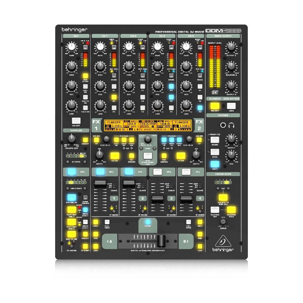 BEHRINGER DDM4000 Ultimate 5 Channel Digital DJ Mixer with Sampler, 4