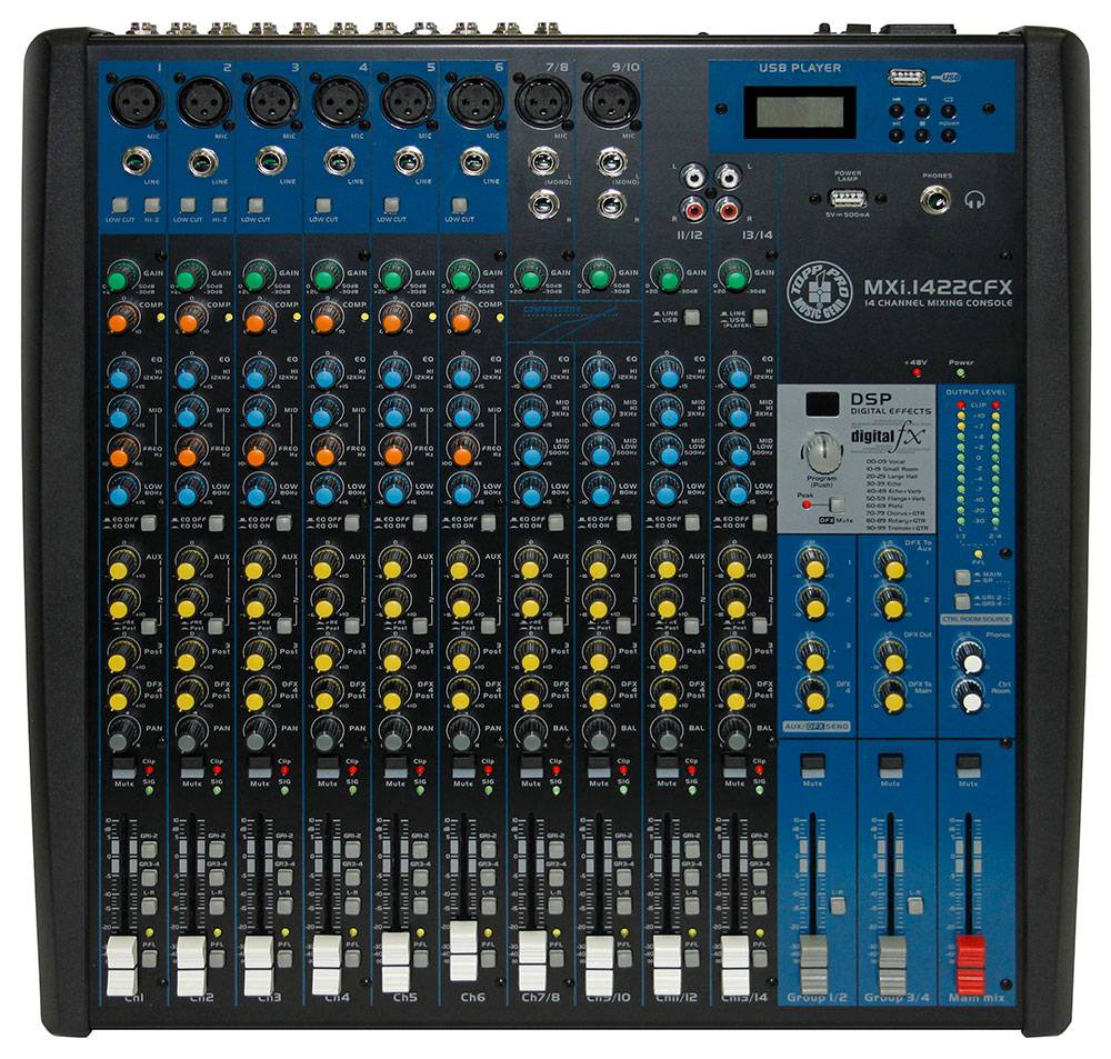 TEISCO P.A. MIXING CONSOLE MX-1254DX（Topp Pro MXi.1422CFX 14 