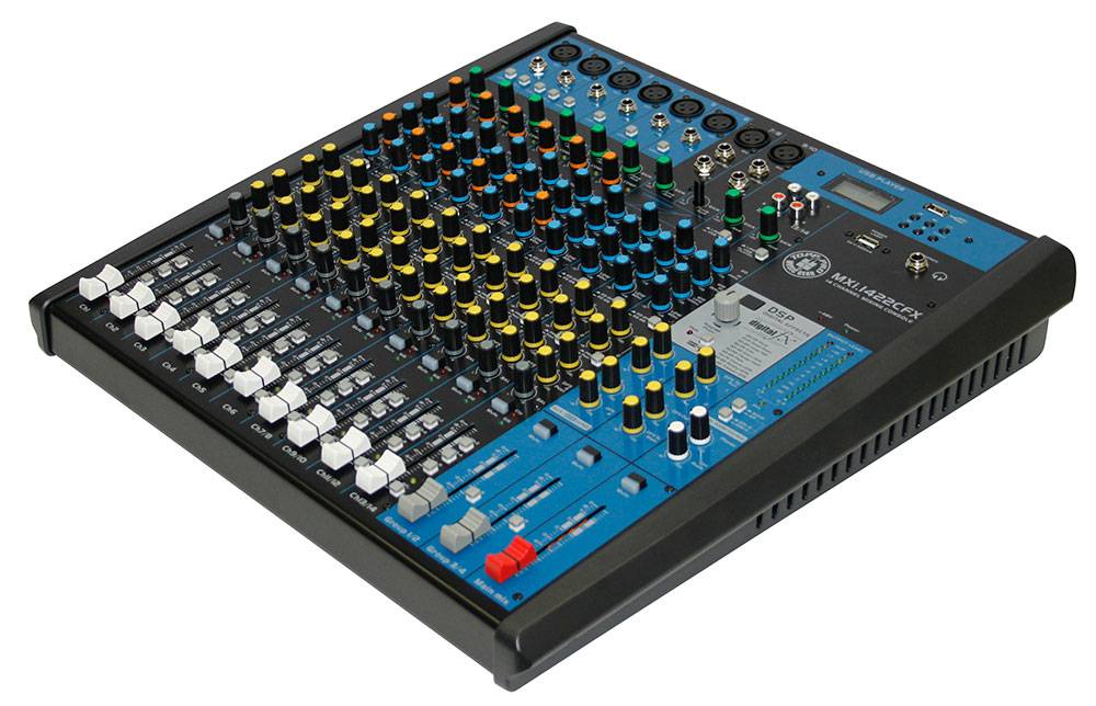 Topp Pro MXi.1422CFX 14Input Mixer c/w HiZ In, Compressors, FX, MP3 Player & USB Audio Interface
