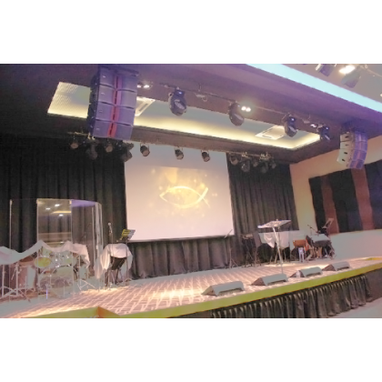 Line Array PA System for factory lot Church | AV Electronics Marketing