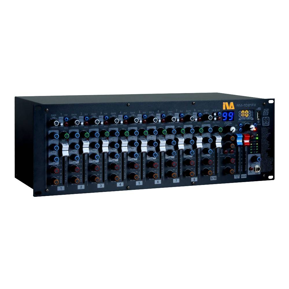Flagship IVA RM1021FX 10 Channel Rack Audio Mixer c/w MP3 Player, USB