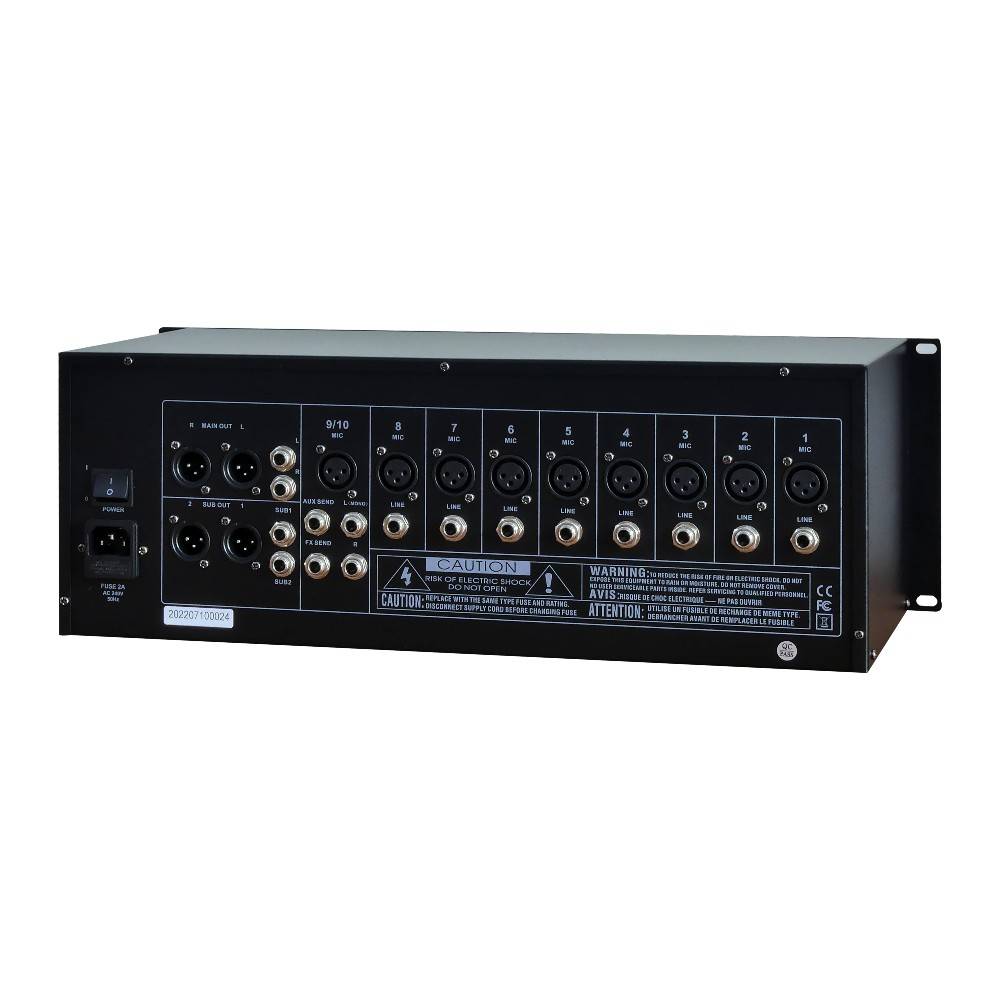 Flagship IVA RM1021FX 10 Channel Rack Audio Mixer c/w MP3 Player, USB
