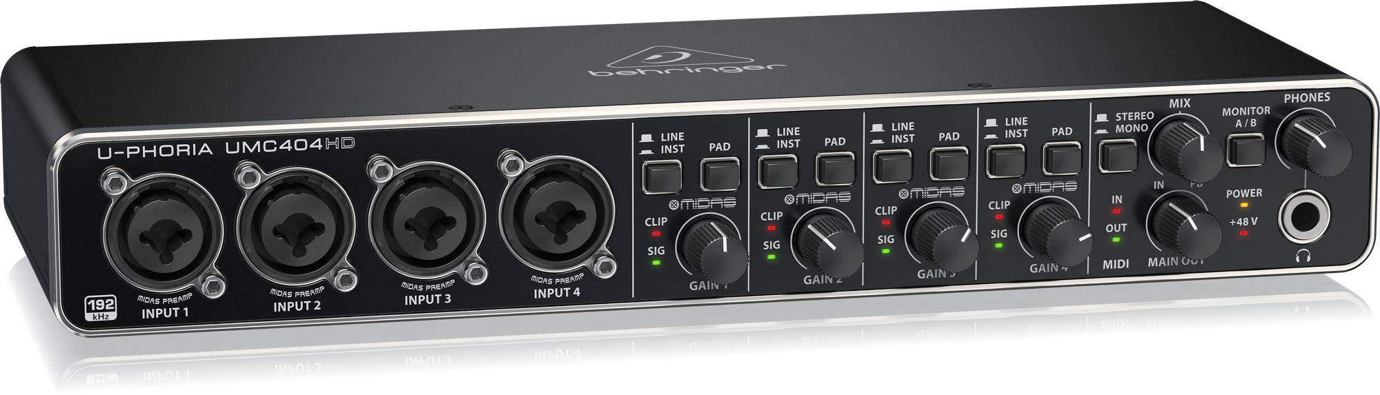 Behringer UPhoria UMC404HD 4x4 USB Audio Interface 24Bit/192 kHz (UMC
