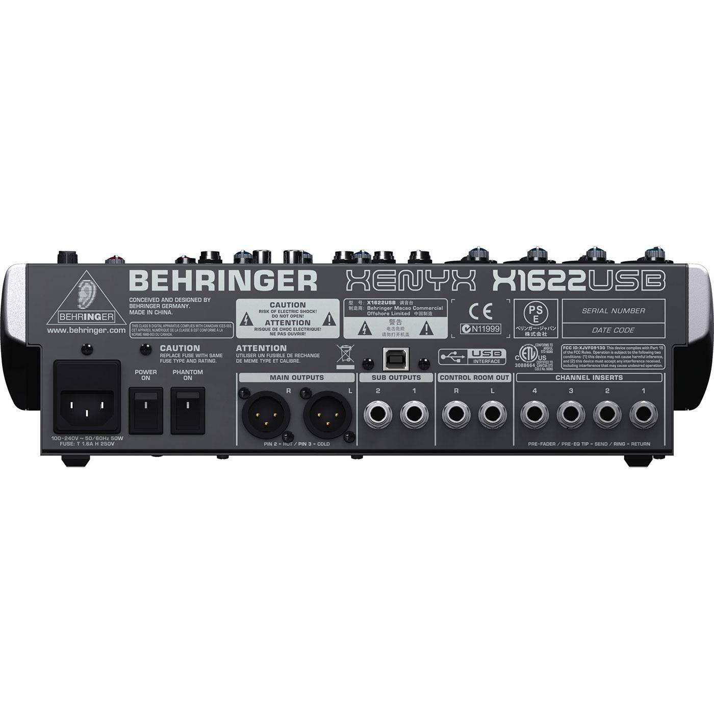 BEHRINGER XENYX X1622USB Premium 16Input 2/2Bus Mixer with