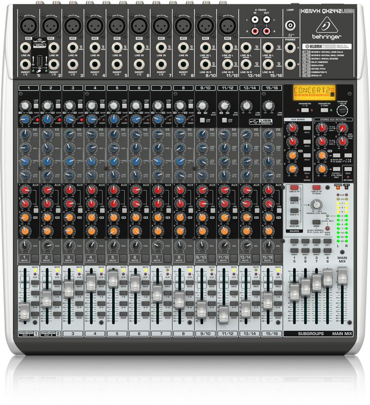 BEHRINGER XENYX QX2442USB Premium 24Input 4/2Bus Mixer with XENYX Mic