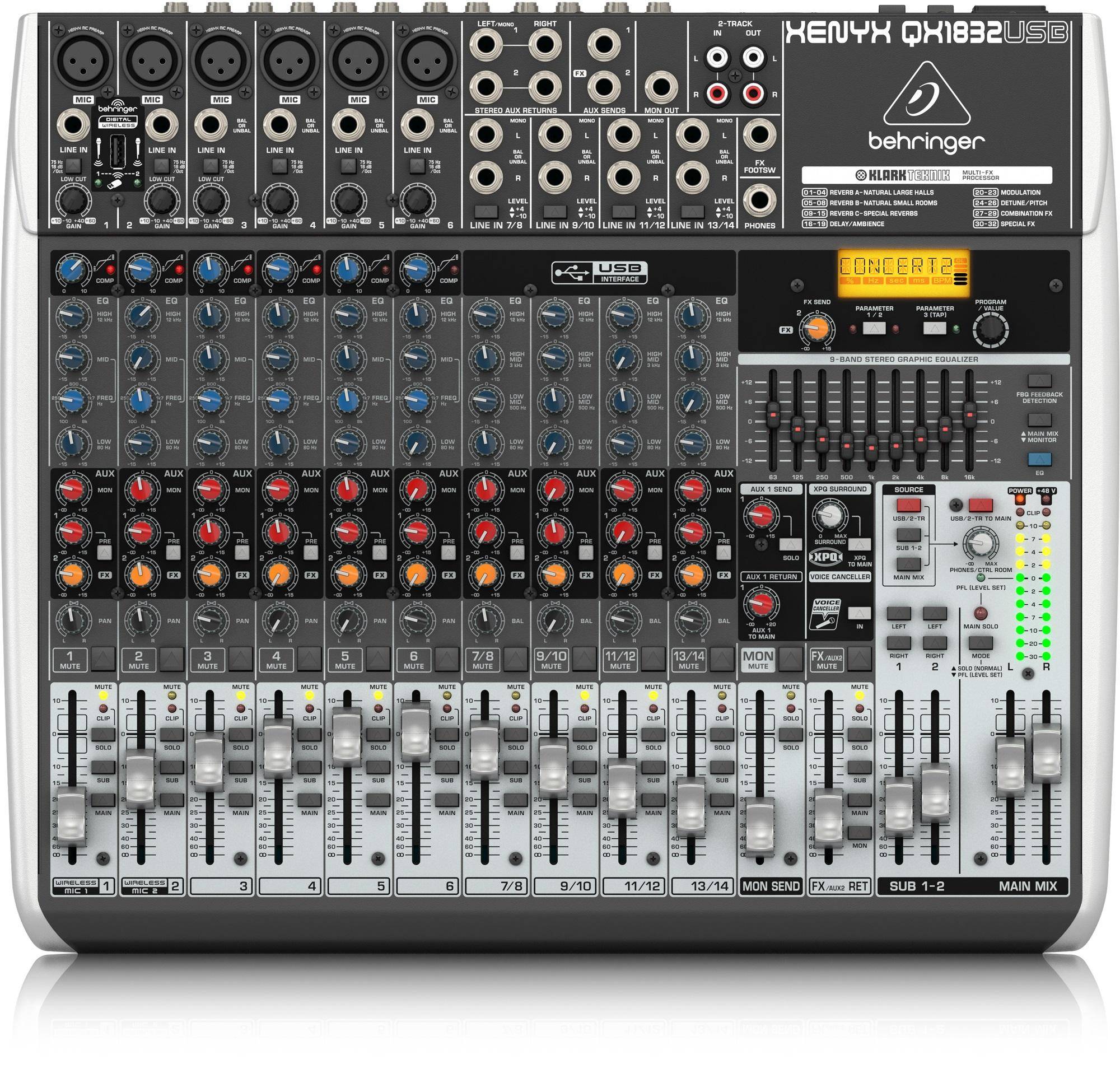 BEHRINGER XENYX QX1832USB Premium 18Input 3/2Bus Mixer with