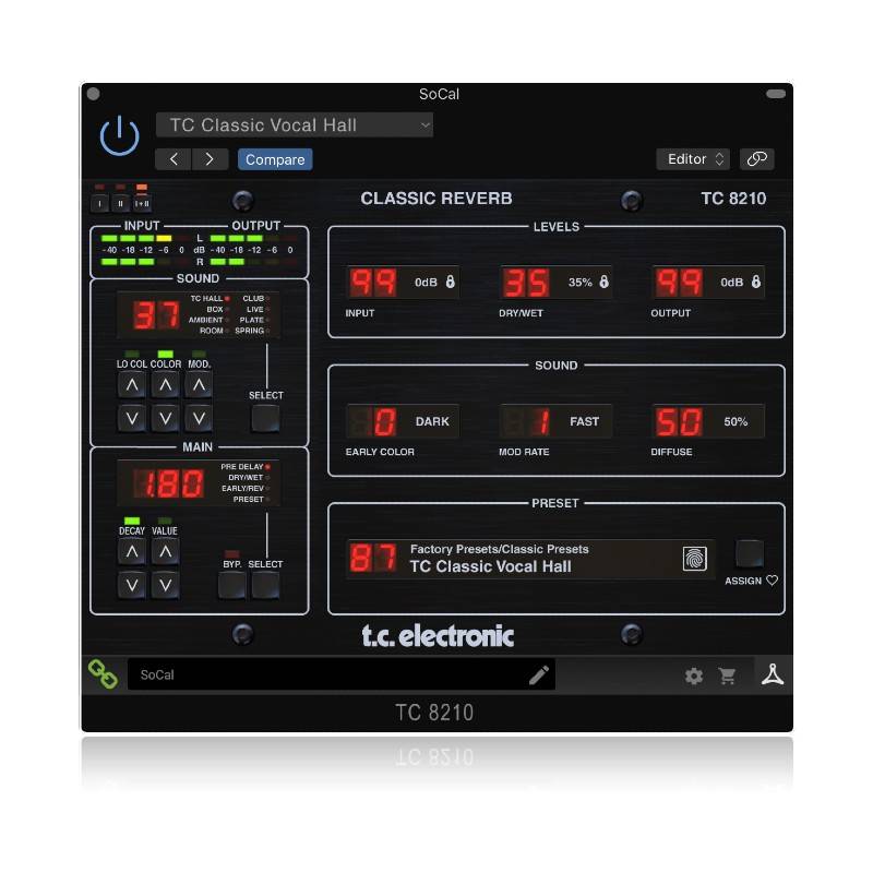 TC Electronic TC8210DT Classic Mixing Reverb Plugin with Optional