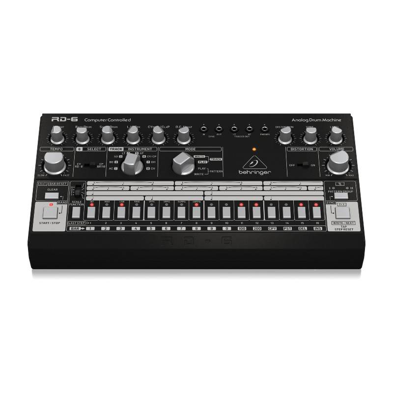 BEHRINGER RD6BK Classic Analog Drum Machine with 8 Drum Sounds, 16