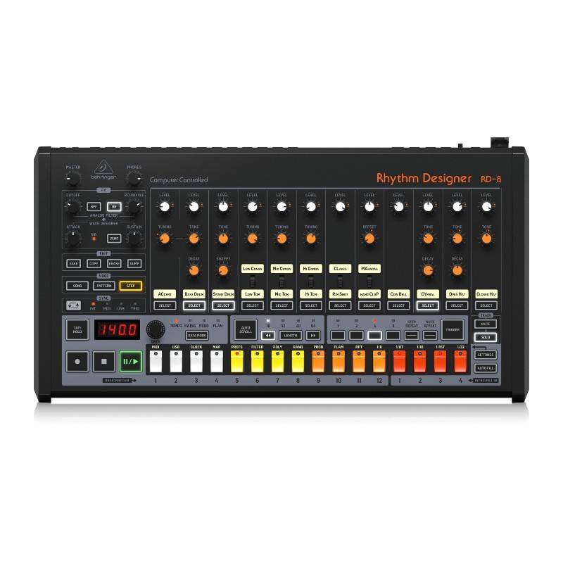 BEHRINGER RD8 Classic Analog Drum Machine with 16 Drum Sounds, 64 Step