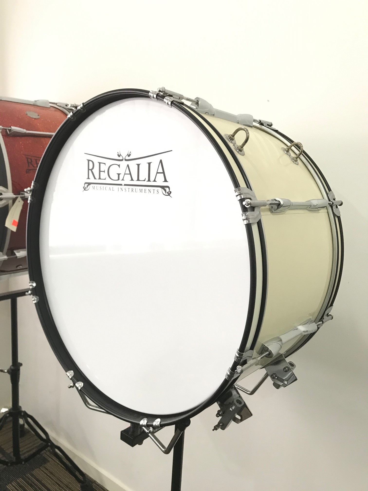 REGALIA RLMBD2412LWHT PRO MARCHING BASS DRUM 24"X 12" WHITE
