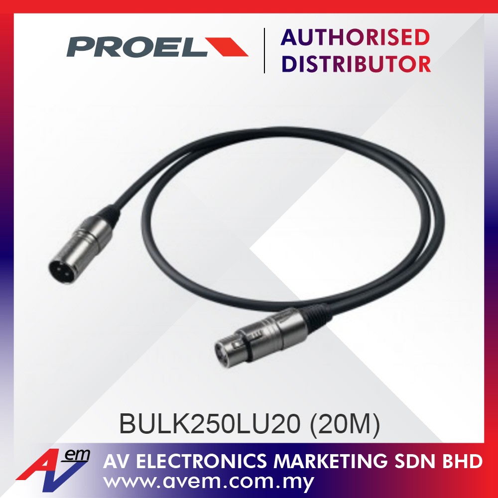 PROEL BULK250LU20 Professional assembled balanced cable with PROEL XLR ...