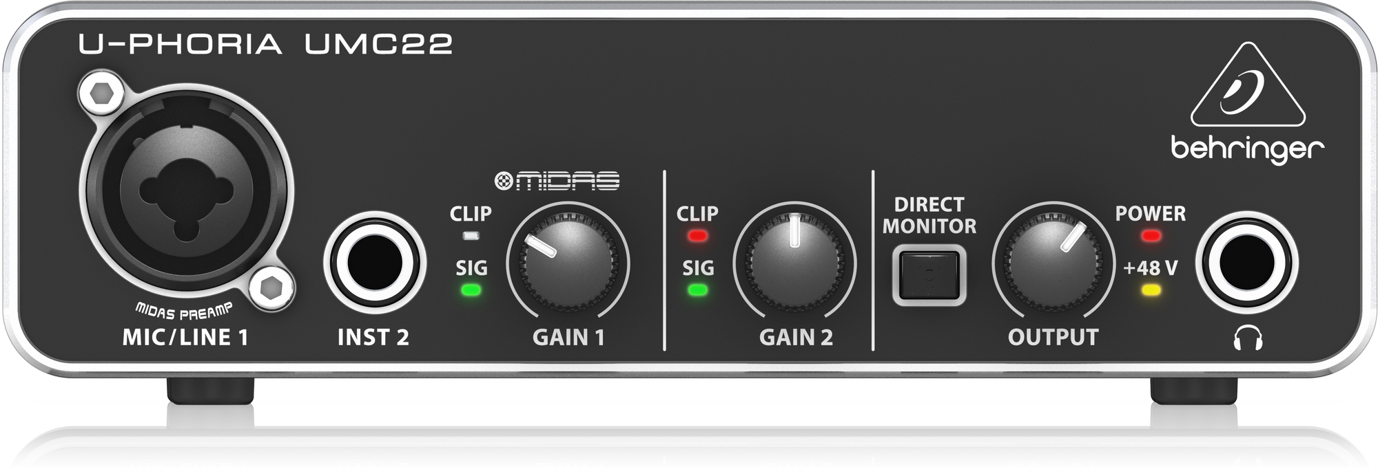 Behringer Audiophile 2x2 USB Audio Interface with Midas Mic