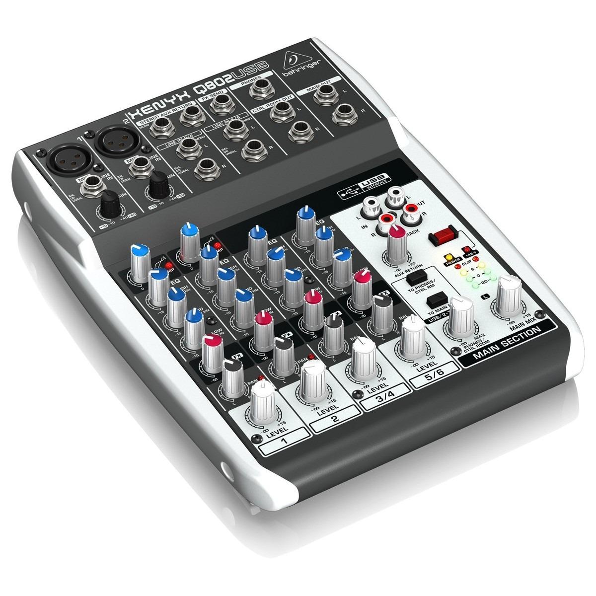 BEHRINGER XENYX Q802USBUSB 8Input 2 Bus Mixer with XENYX Mic Preamp