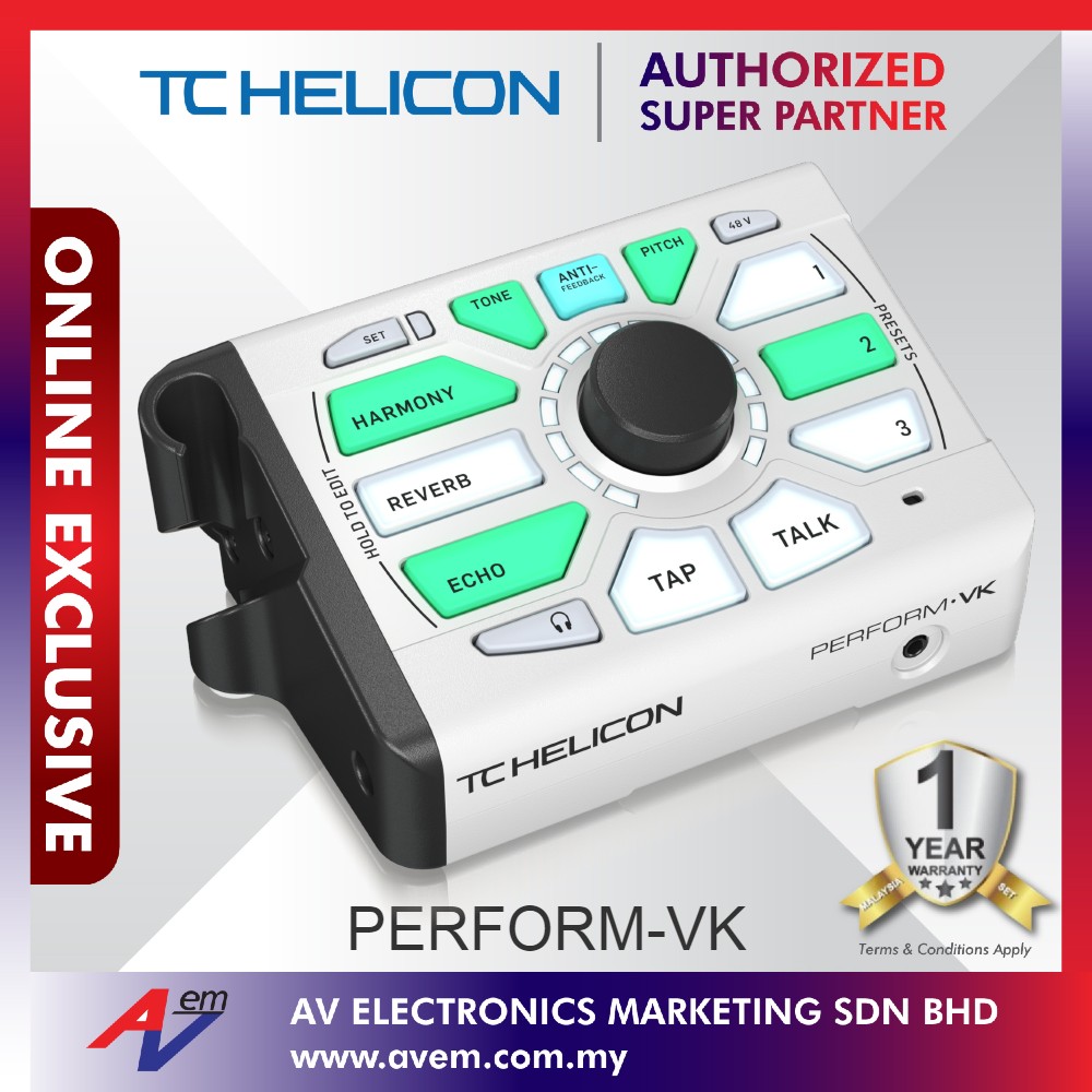 TC Helicon PERFORMVK Ultimate Mic StandMount Vocal Processor for