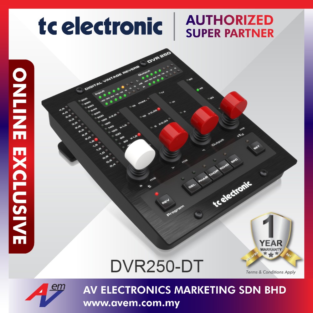 TC Electronic DVR250DT Digital Vintage Reverb with Inspiring Hardware Interface