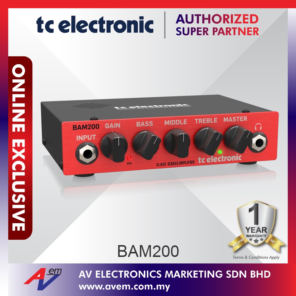 TC Electronic BAM200 200 Watt Bass Head with ClassD Amp