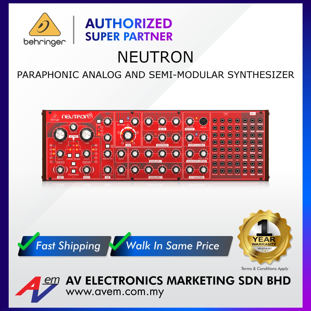 Behringer NEUTRON Paraphonic Analog and Semi-Modular Synthesizer with ...